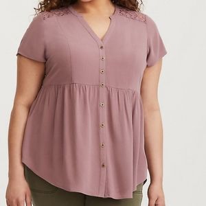 EMMA - DUSTY PURPLE LACE CREPE BABYDOLL